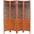 Set of 4 Chinese Double Sided Screen w/Carvings