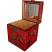 Red Two Drawers Mirror Box - Embossed Butterfly - Top Open View