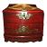 Red Curve Top Flower and Bird Mirror Box - Front View