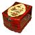 Red Curve Top Flower and Bird Mirror Box - Top View