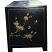 Oriental  Black Leather TV Cabinet - Side View