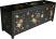 Chinese TV Cabinet Black Flora Painted