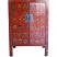 Red Chinese Arts Large Cabinet 