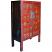 Red Chinese Arts Large Cabinet  Side