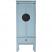 Chinese Wooden Slim Cabinet Light Blue Grey