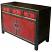 Mongolian Painted Red Sideboard Sideview
