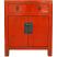 Original Red Two Drawer Bedside Table Front
