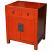 Original Red Two Drawer Bedside Table Angle