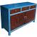 Original Mongolian Blue Painted Sideboard Side
