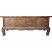 Original Natural Elm Console Table w/Carvings Front