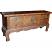 Original Natural Elm Console Table w/Carvings Angle
