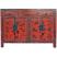 Original Red Sideboard Painted Butterflies front