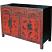 Original Red Sideboard Painted Butterflies side 