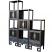 Chinese Black Step Bookshelves Angle