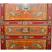 Tibetan Cabinet w/ Flora Painting Red and Orange Tone Details