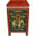Tibetan Painted Bedside Table - Elephant Front
