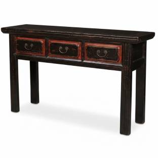 Three Drawer Black Long Table
