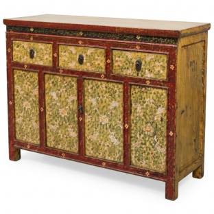 Tibetan Sideboard Cabinet Vintage 