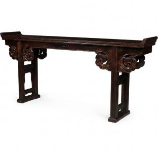 Antique Chinese Altar Table Rustic Black 233 cm