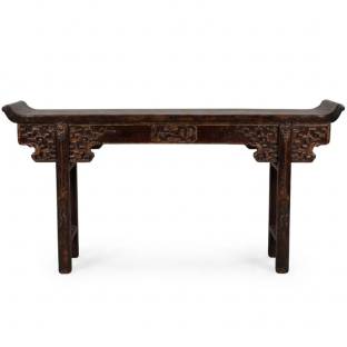 Antique Chinese Altar Table w/Gold Carvings 