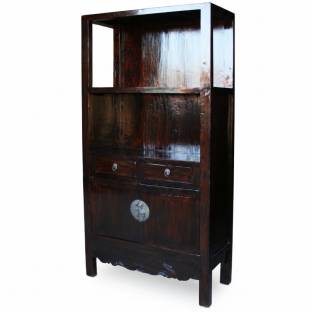 Antique Dark Brown Display Cabinet/Book Case