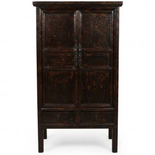 Antique Chinese Cabinet Old Black Medium 