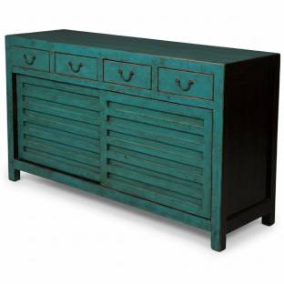 Teal Japanese Style Mizuya Sideboard