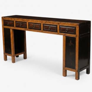 Antique Chinese Manchurian Long Scholars Table w/Paintings