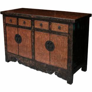 Distressed Chinese Sideboard w/Carved bottom Panel