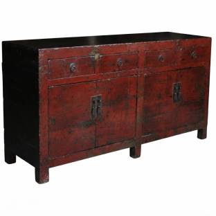 Antique Chinese  Sideboard Red w/ Patina