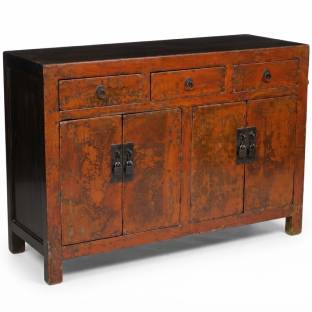 Chinese Sideboard Antique Orange Patina