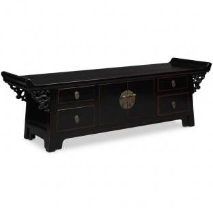 Black TV Cabinet Everted End Matt Finishing