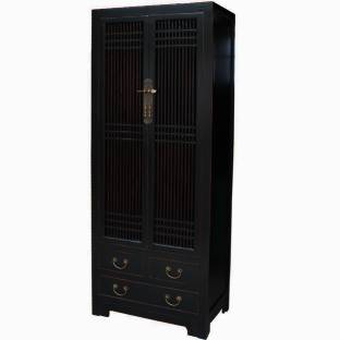 Black Chinese Cabinet Lattice Doors