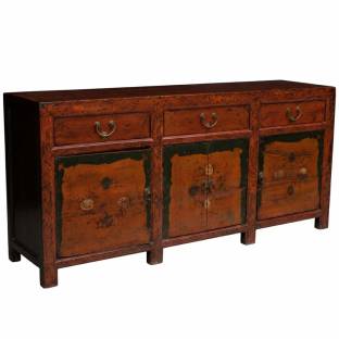 Original Large Orange Red Mongolian Sideboard