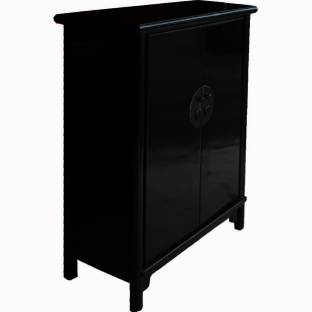 Black Lacquer Ming Style Tapered Chinese Cabinet
