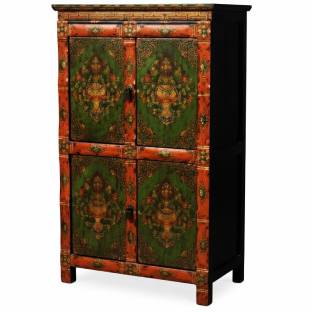 Tibetan Medium Cabinet w/Flora Painting