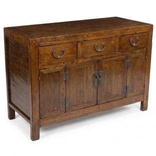 Antique Chinese Solid Walnut Sideboard 