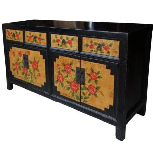 Chinese Sideboard Black and Yellow Tone