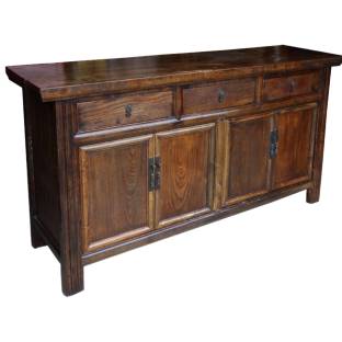 Antique Chinese Sideboard Cabinet Four Door Three Draw