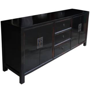 Black Lacquered Sideboard Three Drawers Doors Four Doors 180cm