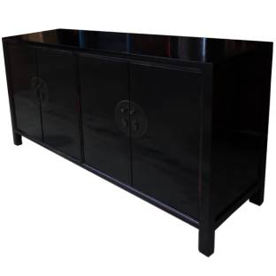 Black Lacquered Sideboard Four Doors 150 cm
