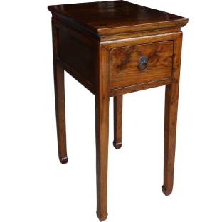 Antique Chinese Elm Tea Table w/Drawer