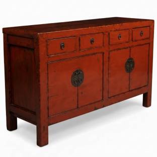 Chinese Antique Red Patina Sideboard 