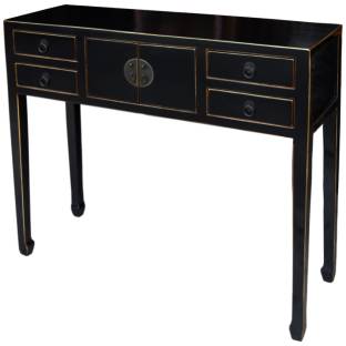 Chinese Black Lacquer Console Table/ Lady Dressing Cabinet