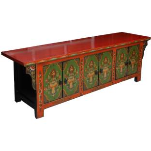 Low Sideboard Orange Frame with Embossed Flora & Symbols  