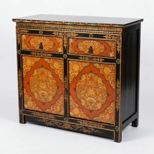 Tibetan Small Cabinet Hand Painted Flora