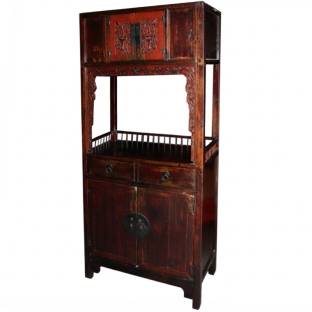 Chinese Open Light Altar Cabinet with Carvings