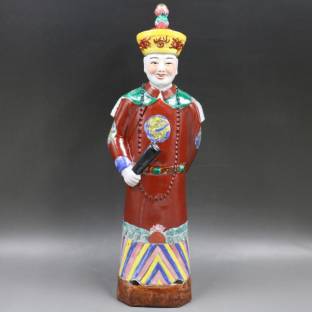 Chinese Porcelain Qing Dynasty Emperor Qianlong Statue Figurine Large