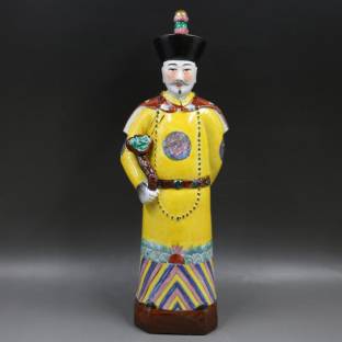 Porcelain Chinese Qing Dynasty Emperor Yongzhen Statue Large