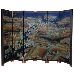Ancient Chinese City Life Screen Black